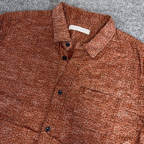 Outerknown Other - Outerknown Shirt Men Small Orange Black All Over Print Pocket Reverse Print Surf
